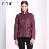 EITIE爱特爱旗舰店女装秋冬时尚单排扣修身简约短款棉衣棉服