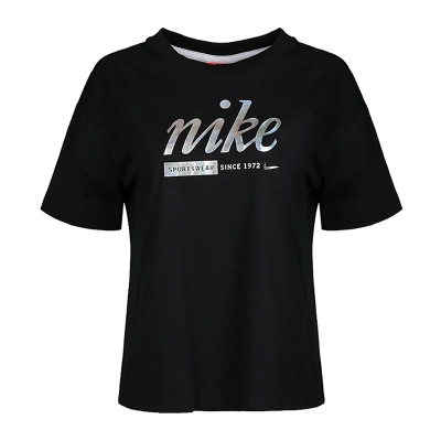 NIKE(耐克)2018AS W NSW TOP CROP METALLIC夏季女子短袖针织衫AH9964-010