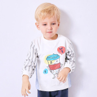 男女童春季T恤长袖圆领公仔图案休闲男女宝宝T恤1-5岁