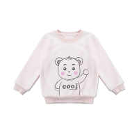 婴姿坊春秋婴幼宝宝中小童儿童加绒套头衫卡通小熊加绒卫衣