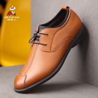 Mexican 稻草人商务休闲鞋男士皮鞋男鞋正装鞋秋冬季新款韩版潮流增高鞋