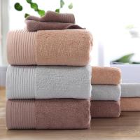 图强 素色鼻子螺旋五星级三件套方巾毛巾浴巾新疆长绒棉套巾家庭套装礼品毛巾浴巾方巾高档大气