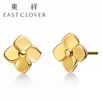 东祥黄金耳钉女款黄金耳钉迷你米兰金万物系列四叶草黄金耳钉大气