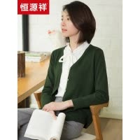 恒源祥连帽针织衫女卫衣2019秋冬新款毛衣长袖套头衫纯色线衫女