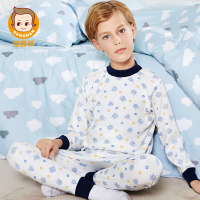 恒源祥儿童棉毛中领内衣印花男女童秋衣秋裤中大童保暖内衣套装