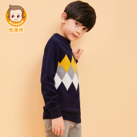 恒源祥儿童圆领纯羊毛衫秋冬新款 100%羊毛保暖针织衫男童毛衣