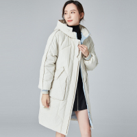 恒源祥羽绒棉服女装秋冬中长款外套茧型宽松棉衣韩版棉袄休闲连帽