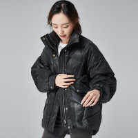 恒源祥休闲立领羽绒服女2019秋冬新款廓形外套时尚白鸭绒保暖大衣