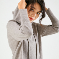 恒源祥羊毛衫女休闲连帽针织卫衣2019秋冬装韩版宽松套头毛衣外穿