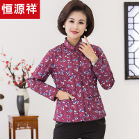 恒源祥2019反季轻薄羽绒内胆女短款保暖羽绒服妈妈装印花修身外套