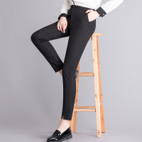 恒源祥黑色西装裤女春秋直筒九分休闲裤子小脚女裤烟管裤修身显瘦