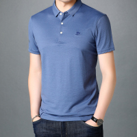 恒源祥短袖T恤都市简约夏季男士polo衫中年新款纯色刺绣休闲t