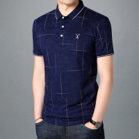 恒源祥夏新款中年短袖T恤男翻领半袖宽松大码polo衫爸爸装