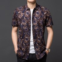 恒源祥短袖衬衫男夏季新款纯棉中年男士衬衣薄款梭织微弹衬衫