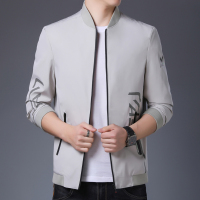 恒源祥新款春秋夹克男青年时尚潮流印花茄克衫中年休闲外套