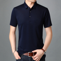 恒源祥男装桑蚕丝短袖T恤男夏季新款翻领中年休闲Polo衫莫代尔棉