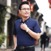 恒源祥短袖T恤男夏季新款中年爸爸装时尚休闲翻领Polo衫体恤