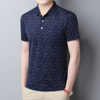 恒源祥短袖T恤男新款夏装含桑蚕丝中年爸爸装时尚翻领Polo衫