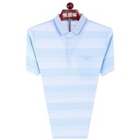 恒源祥短袖T恤男夏季中年条纹翻领胸口口袋休闲Polo衫