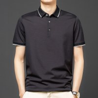 恒源祥夏季男装新款翻领含桑蚕丝短袖T恤中年爸爸装Polo衫