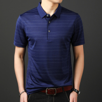 恒源祥2020夏装翻领套头短袖T恤男休闲中年短t含桑蚕丝体恤爸爸装