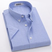 恒源祥短袖衬衫男夏季薄款中男士衬衣商务衬衫男爸爸装含亚麻