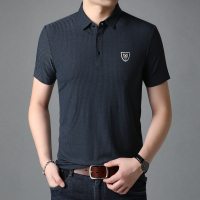 恒源祥男士短袖T恤暗竖条纹夏季新款商务休闲中青年Polo衫