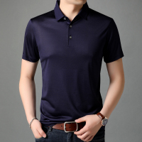 恒源祥男士短袖T恤夏季爸爸翻领polo衫中年商务含桑蚕丝体恤