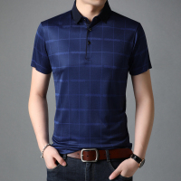 恒源祥中年男装翻领短袖T恤夏季新款含桑蚕丝休闲Polo衫体恤衫男