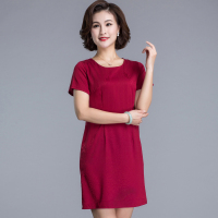 恒源祥2020夏季新款纯色连衣裙女中长款中国风宽松裙子气质妈妈装