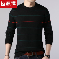 恒源祥长袖T恤男2020新款中年男士圆领厚款针织衫宽松爸爸装