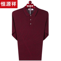 恒源祥长袖T恤男2020秋季新款中老年男士宽松大码休闲翻领T恤衫男