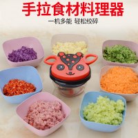 乐陶陶 厨房绞肉机家用手动饺子馅蒜泥器多功能搅拌器切菜器厨房收纳架用品