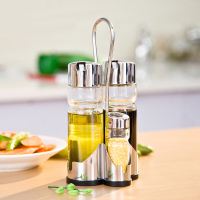 乐陶陶304不锈钢油壶防漏玻璃油瓶酱油罐调料调味瓶罐厨房收纳架用品