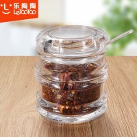 乐陶陶 亚克力调味盒调味罐 创意调味瓶调料罐厨房用品欧式调料盒