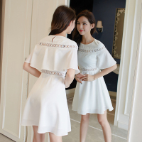 2018夏装 镂空花边雪纺连衣裙