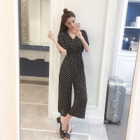 2018夏季新款雪纺波点宽松连体衣阔腿裤