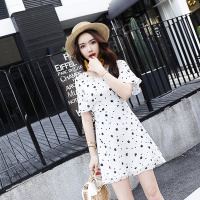 夏装 雪花植绒 修身连衣裙