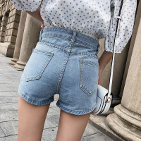 牛仔短裤女夏2018新款韩版高腰百搭阔腿裤女