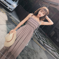 2018夏季新款韩版抹胸连衣裙带雪纺裙子