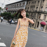 2018夏季新款韩版甜美高腰显瘦带连衣裙女