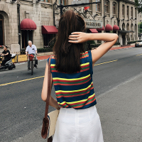 2018韩版新款无袖宽松外穿薄款背心女打底针织衫