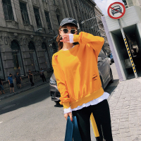 2018新款春秋卫衣韩版宽松百搭薄款假两件上衣女