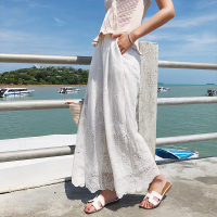 张大奕同款重工刺绣阔腿裤