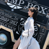 白色雪纺防晒衣女夏2018新款薄外搭宽松中长款防晒开衫