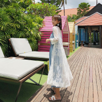 ins热款软妹海边度假夏季韩版中长款蕾丝防嗮衣女