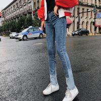 2018秋季新款chic复古九分韩版高腰直筒牛仔裤女