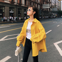 2018秋季新款气质百搭宽松翻领长袖衬衫女上衣