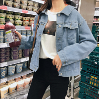 2018秋季新款韩版百搭显瘦后背绑带上衣牛仔外套