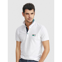 GA男装夏季白色T恤男短袖纯棉薄款简约打底衫上衣翻领保罗polo衫
